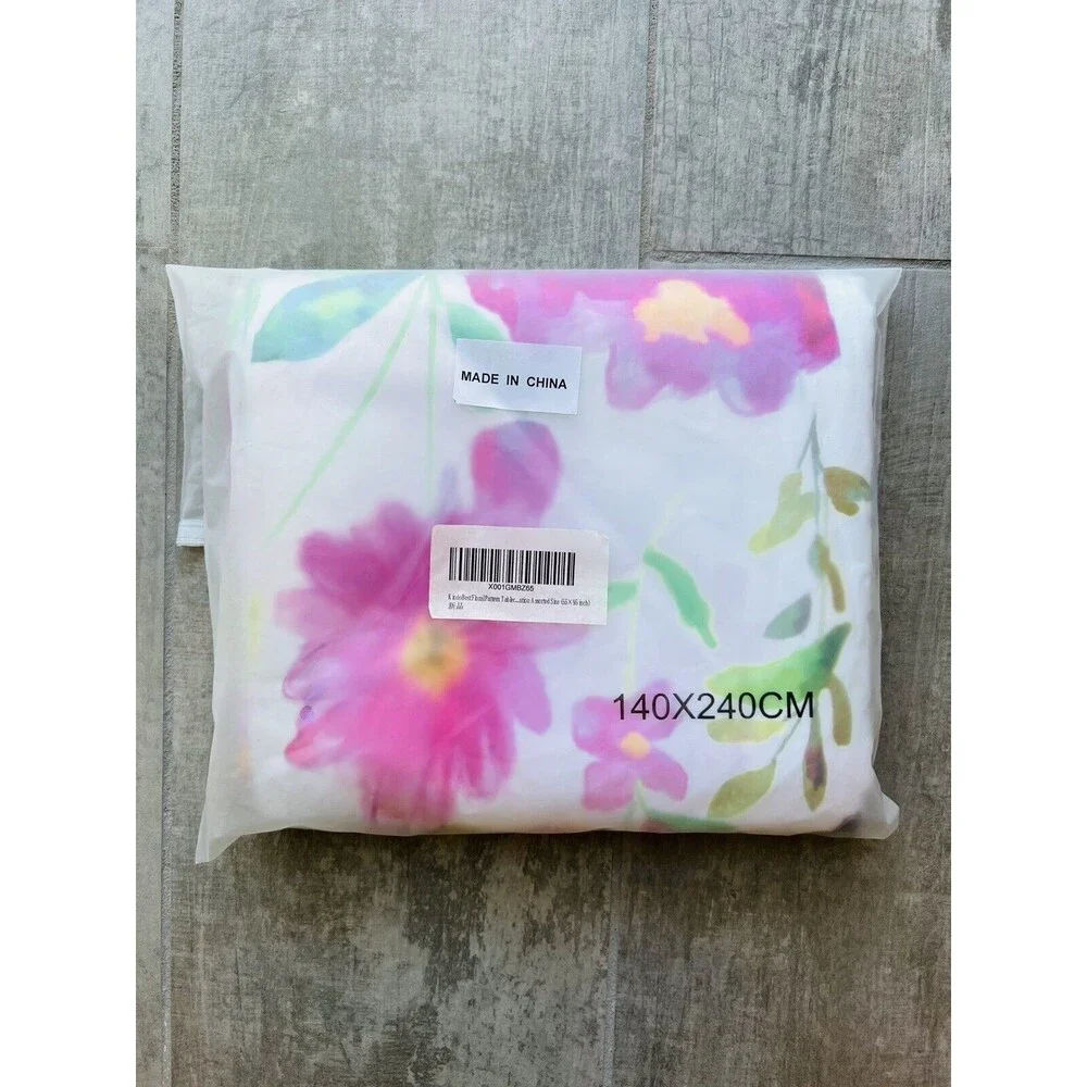 KindoBest Floral Watercolor Tablecloth Oxford Spring Colorful Washable 55